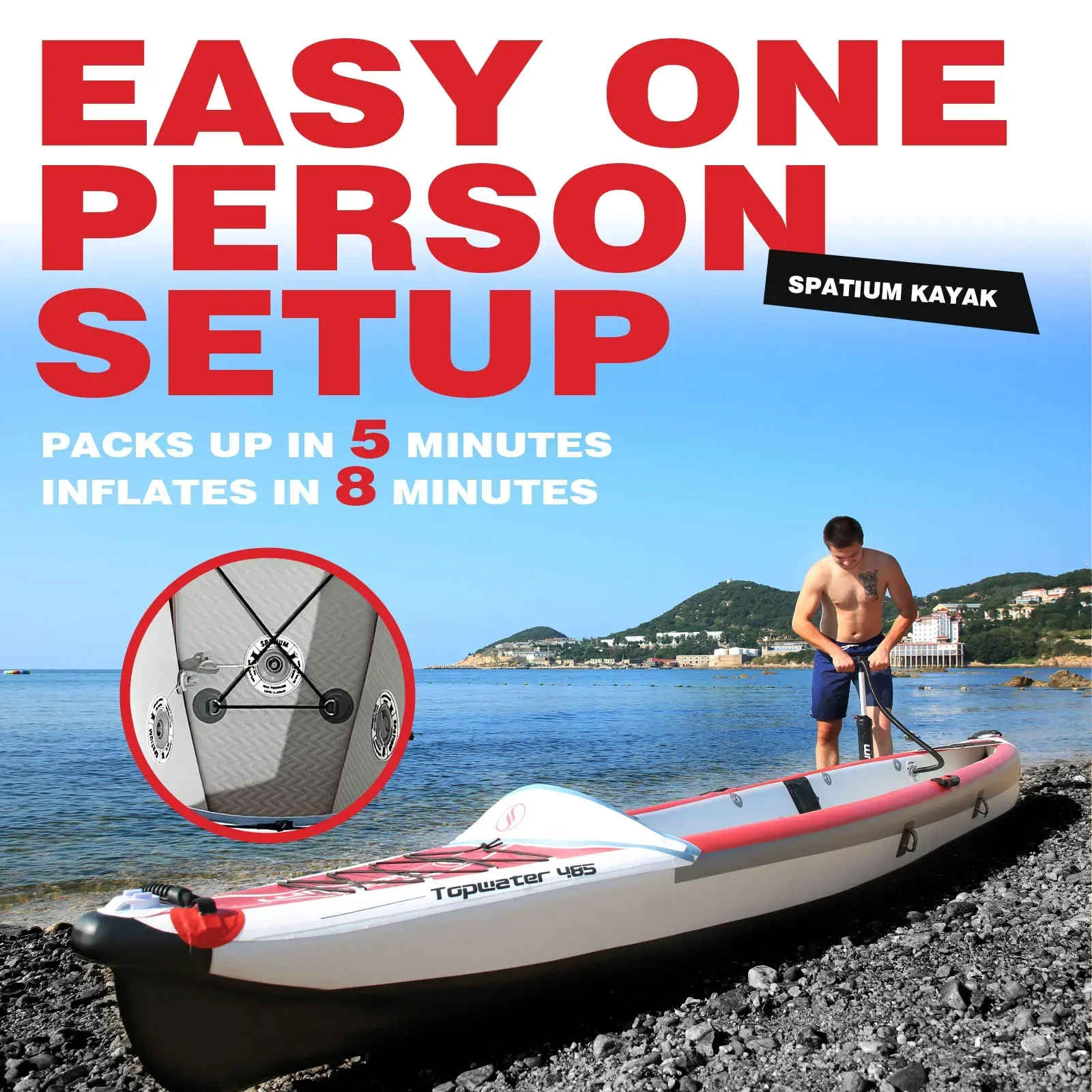 Kayak gonflable Spatium en PVC - Fishing Boat Paddle avis et prix