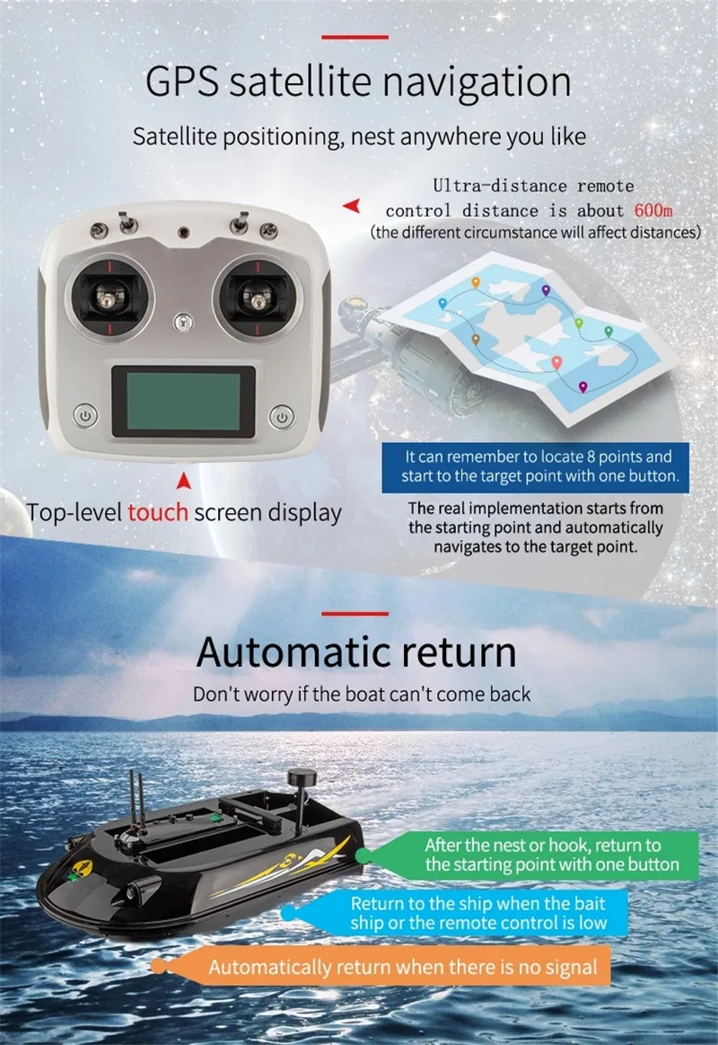 Bateau d'appâtage de pêche en  - Fishing Boat Gps avis et prix